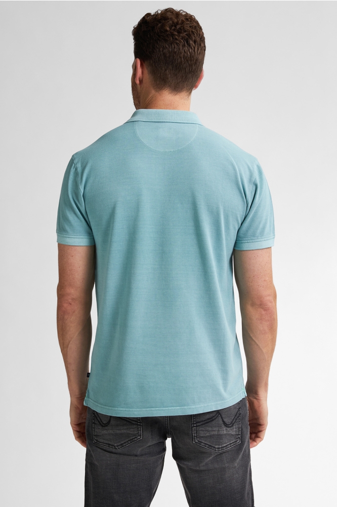 POLO MET RIBKRAAG M 1050 POL922 6169 AQUA GREEN